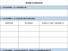 绩效辅导实施面谈表