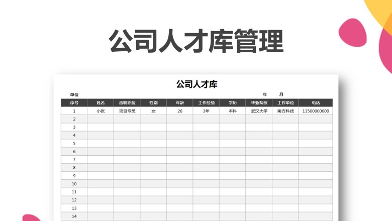 实用公司人才库管理