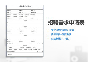 招聘需求申请表