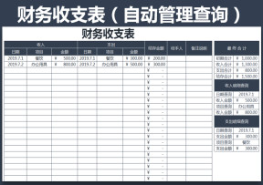 财会收支表（自动管理查询）