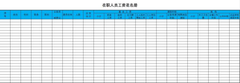在职人员工资花名册