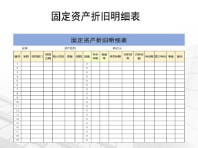 固定资产折旧明细表
