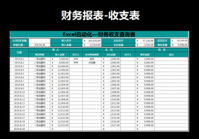 excel财务报表-收支表
