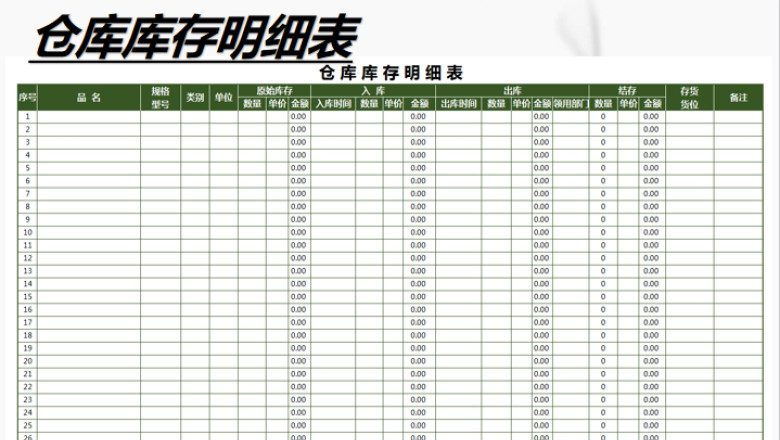 进销存-出入库明细表