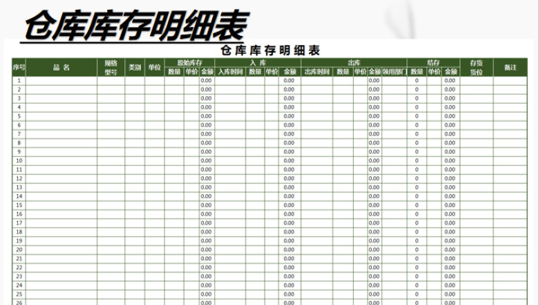 进销存-出入库明细表