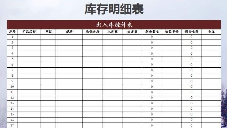库存盘点表