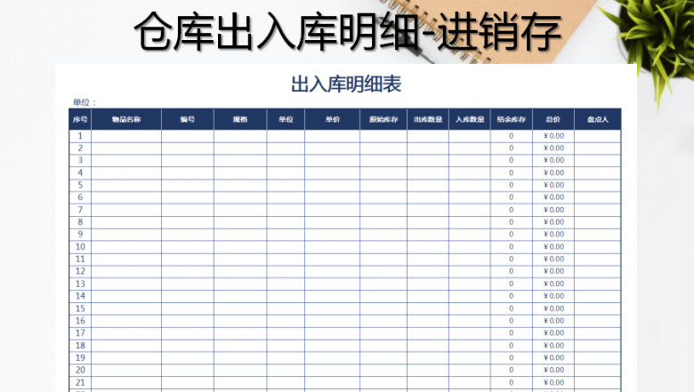 仓库进销存明细表