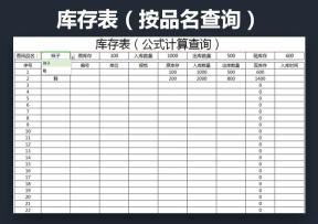库存表（可按品名查询）