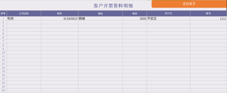 客户开票资料管理系统
