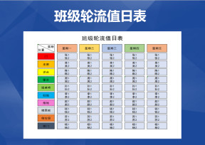 班级轮流值日表