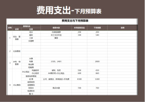 费用支出与预算表