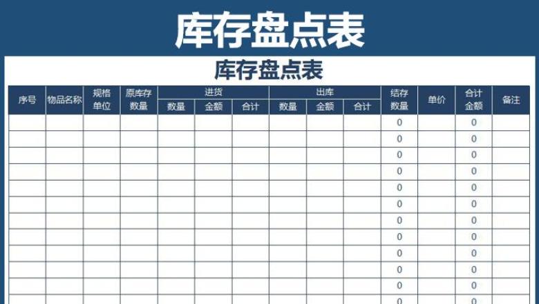 库存盘点表（仓库管理）