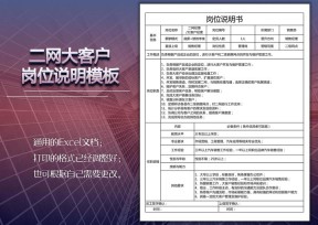 二网大客户岗位说明模板