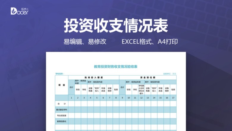 教育投资收支情况表