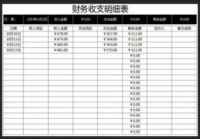 财务收支明细表