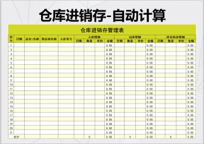 仓库进销存管理表格-自动计算