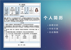 个人应聘简历