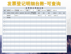 发票登记明细台账-可查询