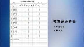 一般管理费预算差分析表