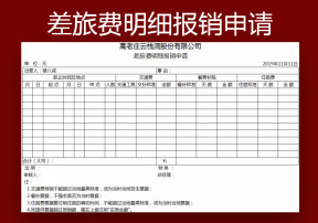 差旅费明细报销申请