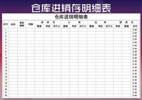 仓库进销存明细表
