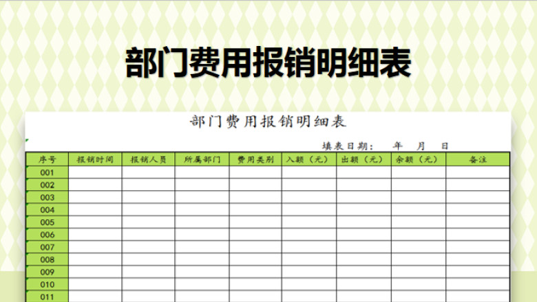 部门费用报销明细表