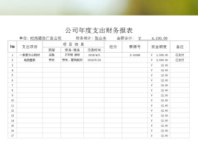 公司年度支出财务报表