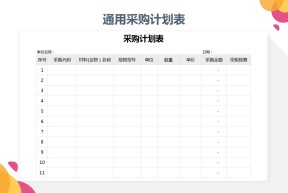 通用采购计划表