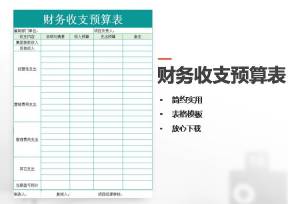 财务收支预算模板表