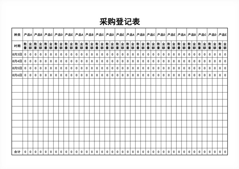 材料采购表