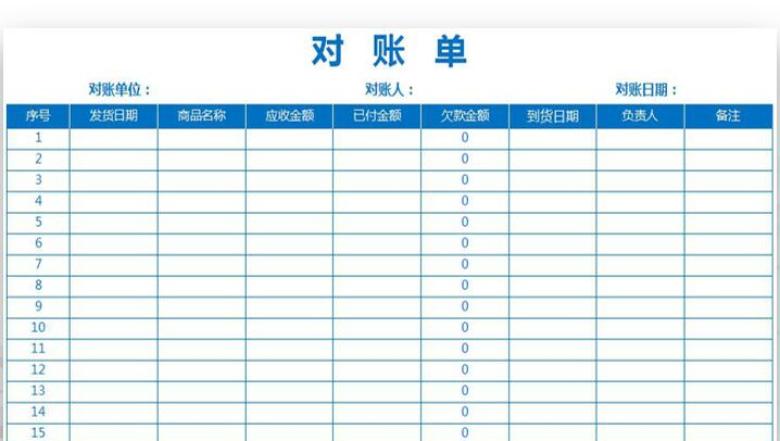 对账单（财务报表）
