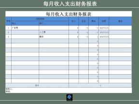 每月收入支出财务报表