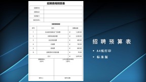 招聘费用预算表