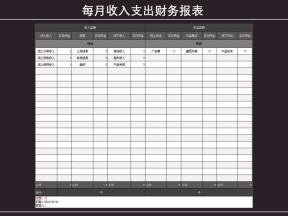 每月收入支出财务报表