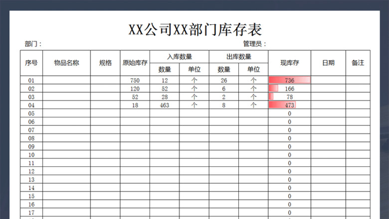库存表管理