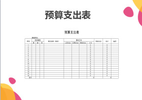 预算支出表