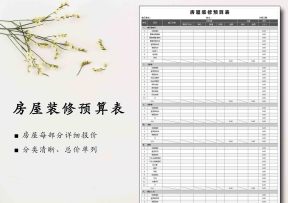 房屋装修预算价格表