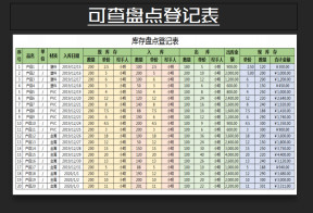 库存盘点表（自动计算）