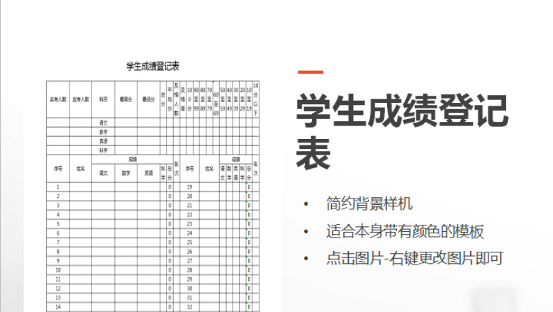 学生成绩登记表
