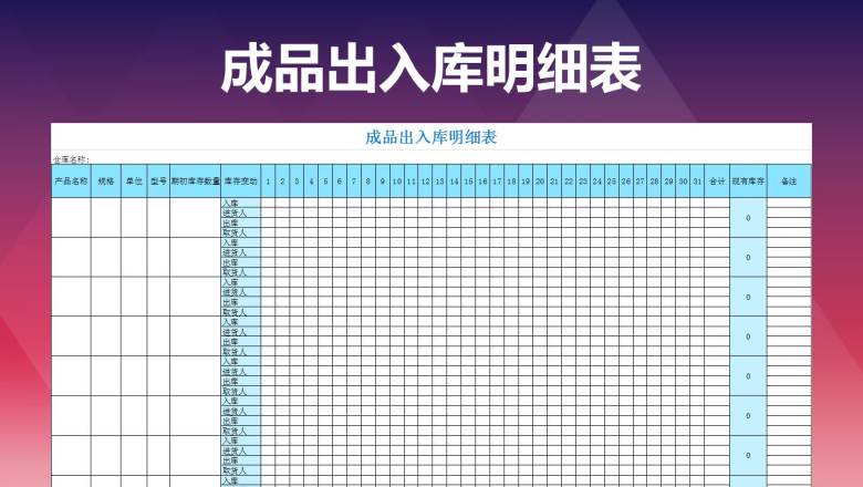 成品出入库明细表