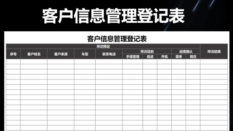 客户信息管理登记表