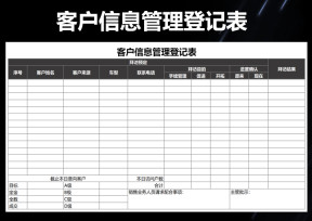 客户信息管理登记表