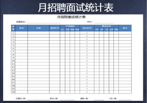 招聘面试月度统计表