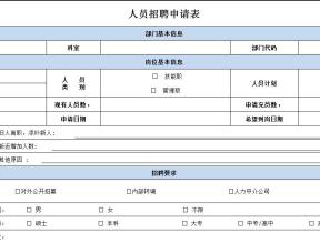 招聘需求申请表