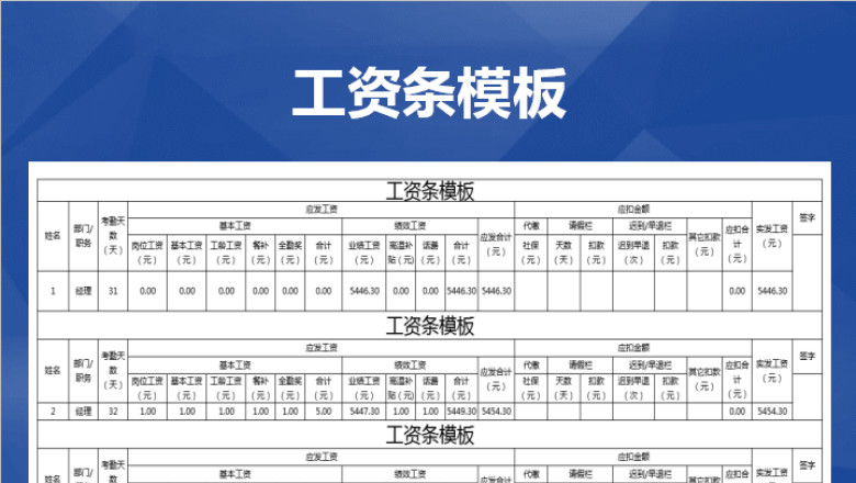 工资条模板