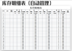 库存明细表（自动管理）