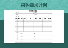 采购需求计划