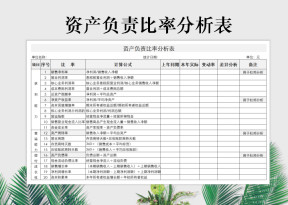 资产负责比率分析表
