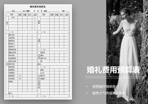婚礼费用预算表