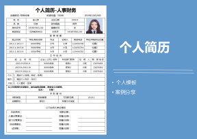 个人简历-人事财务